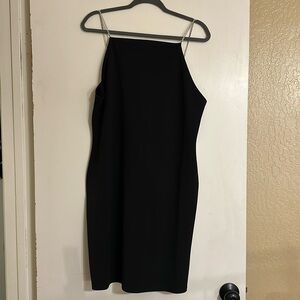Black dress with rhinestone straps